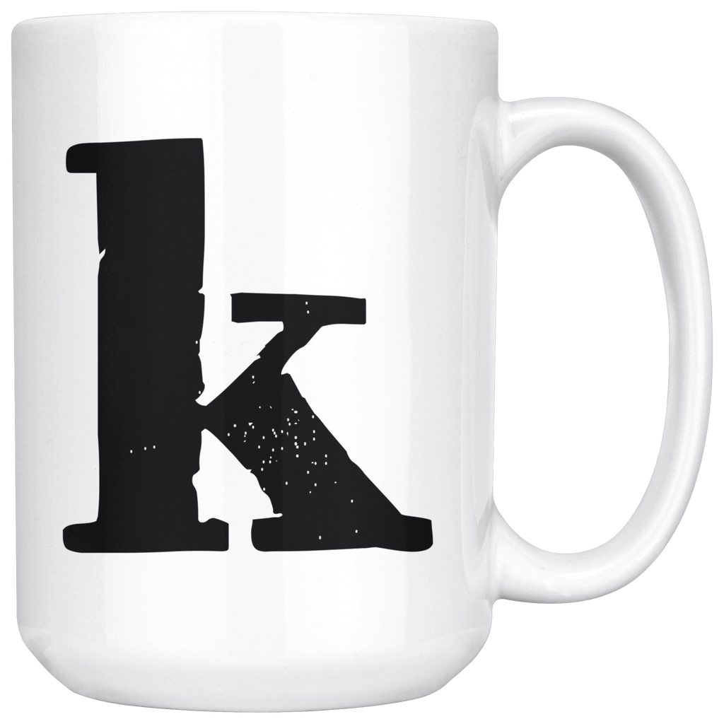 Cute Alphabet K Printed Coffee Mug Microwave Safe Coffee Mug for Gift