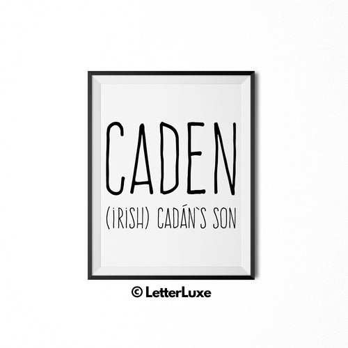 Caden Name Meaning - Instant Download - Birthday Gift for Nephew