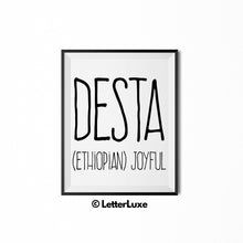 Desta Name Meaning Art - Printable Baby Shower Gift - Birthday Party Decorations