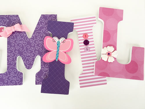 Pink & Purple Letter Set - Baby Girl Nursery Decor - LetterLuxe
