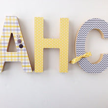 Yellow & Gray Letter Set - Nursery Wall Decorations for Boys and Girls - LetterLuxe