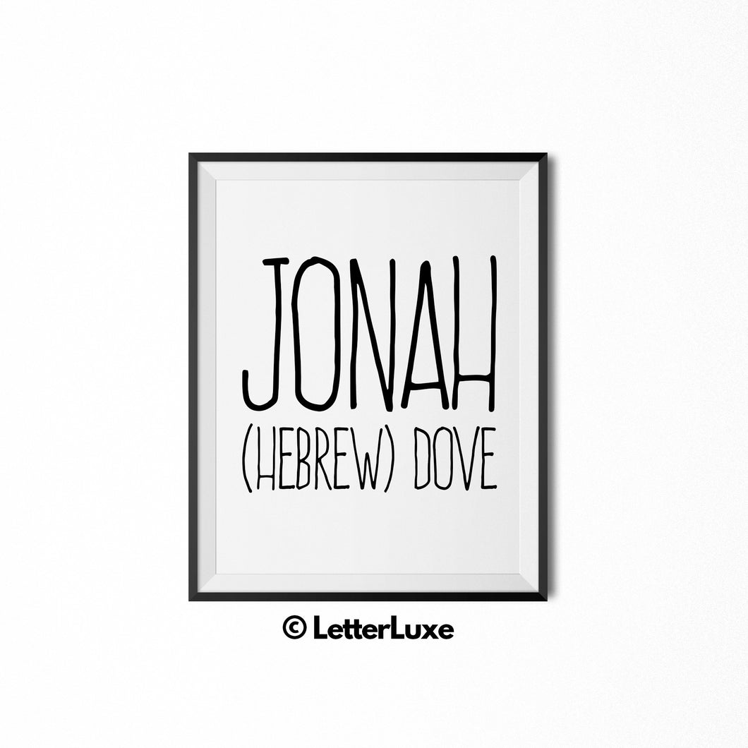 Jonah Personalized Nursery Decor - Baby Shower Decorations