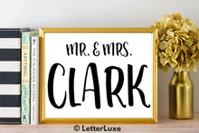 Mr. & Mrs. Clark - Personalized Last Name Gallery Wall Art Print - Digital Download - LetterLuxe