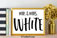 Mr. & Mrs. White - Personalized Last Name Gallery Wall Art Print - Digital Download - LetterLuxe