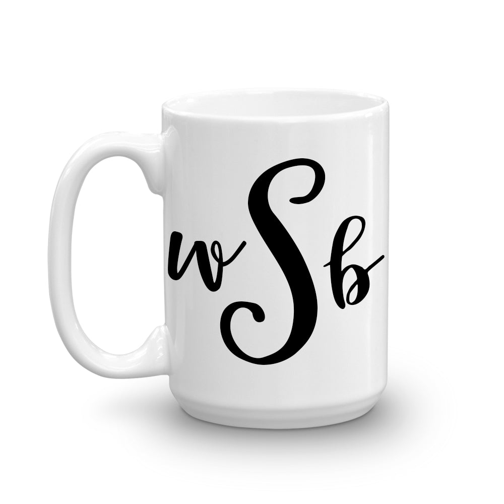 Name & Initial Personalized Coffee Mug - 15oz White