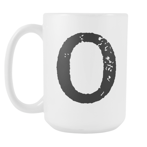 Initial Mug - Letter O - 15oz Ceramic Cup - Brother-in-Law Gift Mug - Right-Handed or Left-Handed Mug