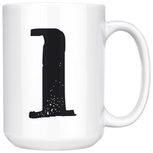 L Initial Mug - Lower Case L - 15oz Ceramic Cup - Co-Worker Gift Mug - Right-Handed or Left-Handed Mug