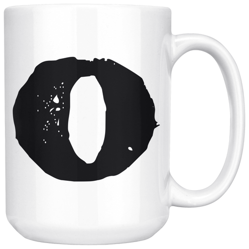 O Initial Mug - Lower Case Letter O - 15oz Ceramic Cup - Son-in-Law Gift Mug - Right-Handed or Left-Handed Mug