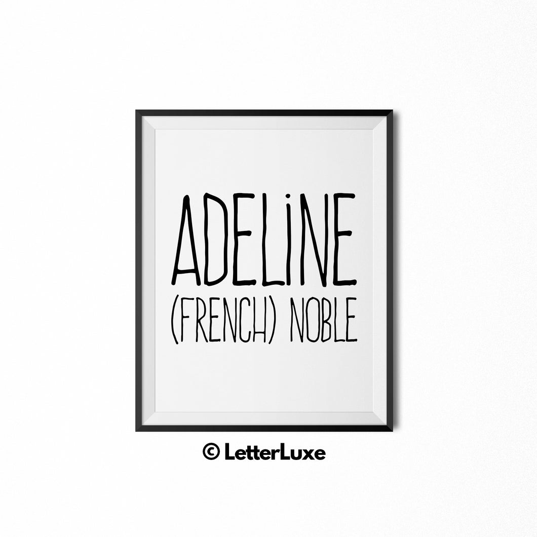 Adeline Name Meaning Art - Birthday Party Decoration Idea
