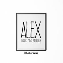Alex Personalized Bedroom Decor - Birthday Party Decorations - Baby Shower Gift