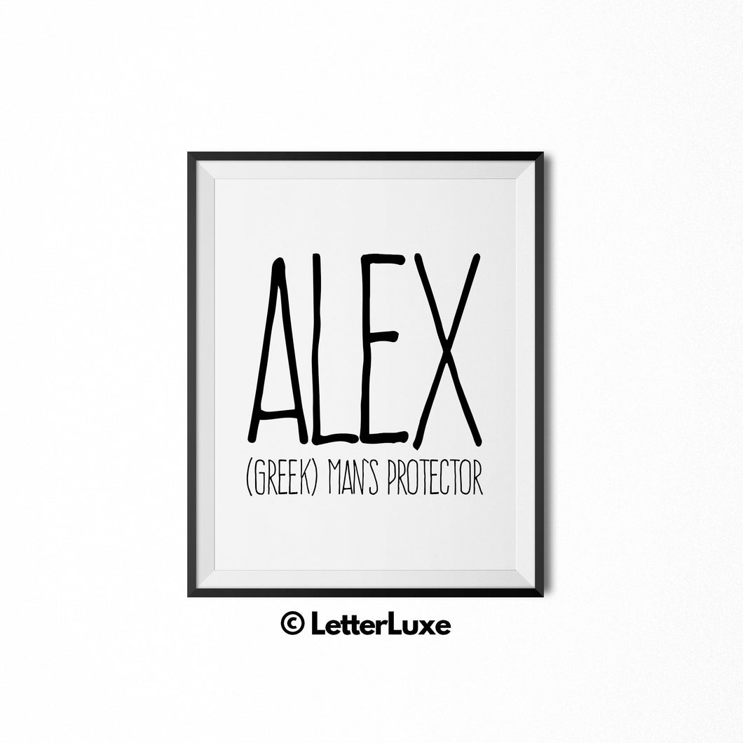 Alex Personalized Bedroom Decor - Birthday Party Decorations - Baby Shower Gift