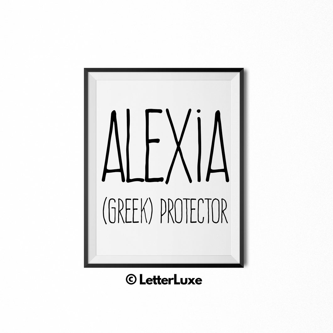 Alexia Name Meaning Wall Art - Nursery Decor for Girls - 1st Birthday Party Decorations