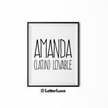 Amanda Name Meaning Art - Romantic Birthday Gift