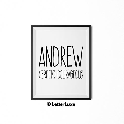 Andrew Personalized Nursery Decor - Baby Shower Decorations - LetterLuxe