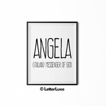 Angela Name Meaning Wall Art - Printable Bedroom Decor - Cubicle Decoration - Birthday Party Gift