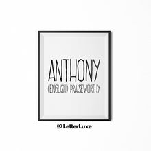 Anthony Name Meaning Art - New Baby Gift