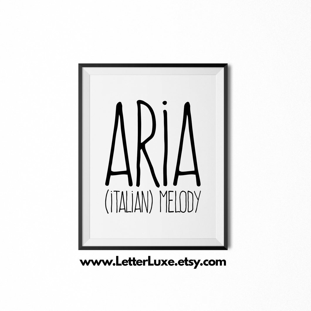 Aria Personalized Nursery Decor - Baby Shower Decorations