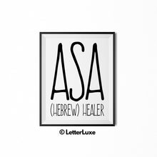 Asa Name Meaning Art - Nursery Decor for Boys - Printable Kids Gallery Wall
