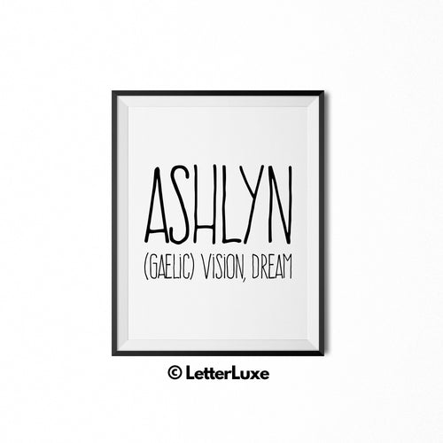 Ashlyn Printable Bedroom Decor - Birthday Party Decoration Idea - LetterLuxe