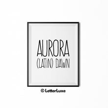 Aurora Name Meaning Wall Hanging - Baby Shower Decoration Idea