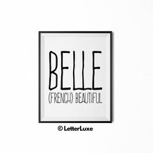 Belle Name Meaning Art - Baby Girl Nursery Decor