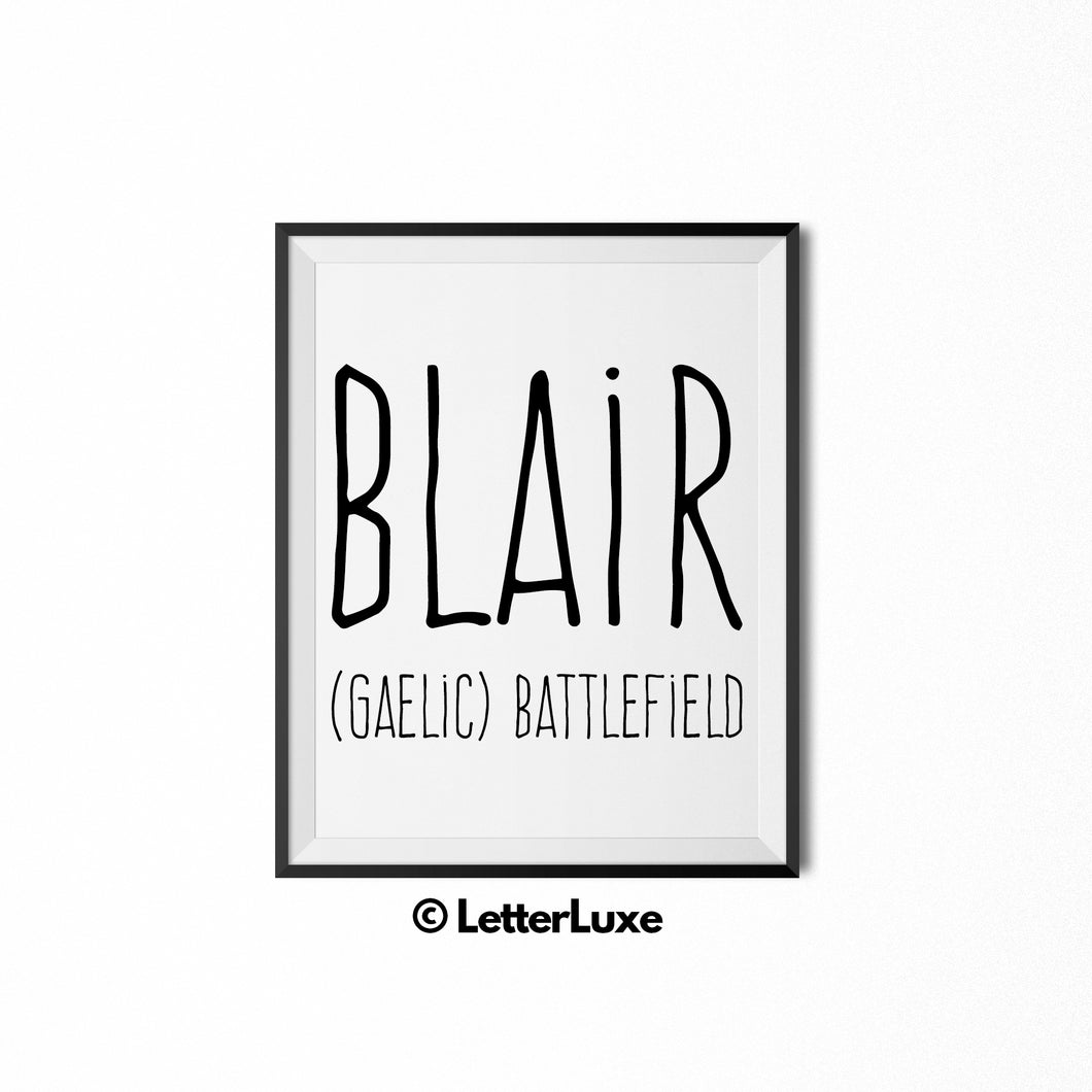 Blair Printable Bedroom Decor - Birthday Gift Idea for Women, Girl, Sister, Daughter, Mom