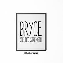 Bryce Name Meaning Art - Printable Birthday Gift