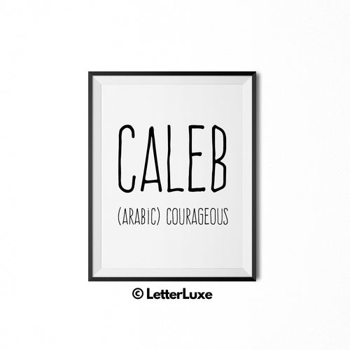 Caleb Personalized Nursery Decor - Baby Shower Decorations - LetterLuxe