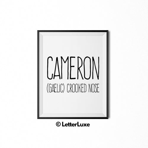 Cameron Printable Kids Gift - Baby Shower Gift - LetterLuxe