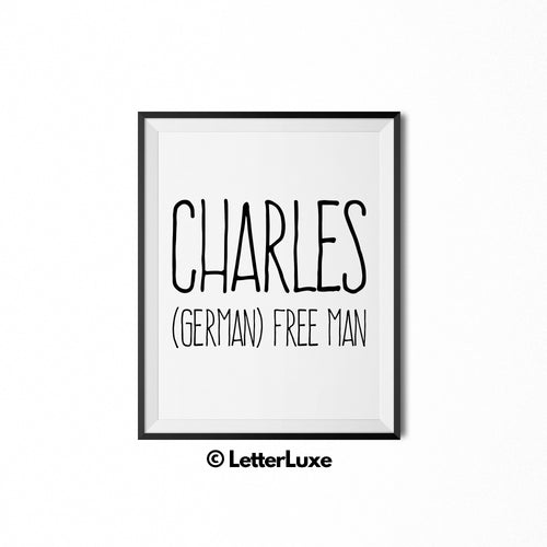 Charles Printable Kids Gift - Birthday Gift Download - LetterLuxe