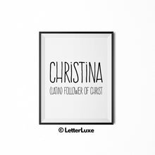Christina Name Definition - Typography Wall Decor