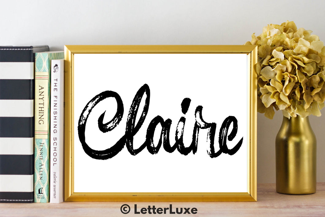 Claire Name Art - Printable Gallery Wall - Romantic Bedroom Decor - Living Room Printable - Last Minute Gift for Mom or Girlfriend