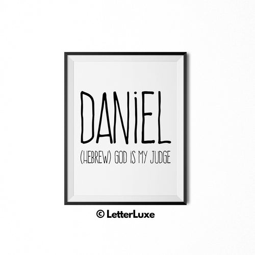 Daniel Name Meaning Art - Birthday Gift Download