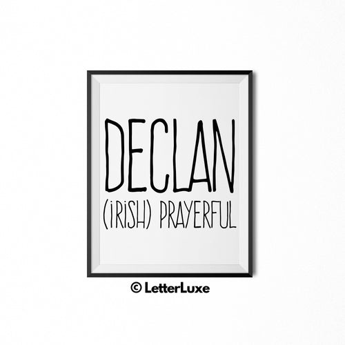 Declan Name Meaning - Christian Baby Shower Gift