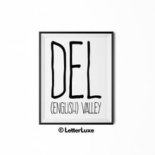 Del Name Meaning - Birthday Gift for Nephew, Uncle, Dad, Brother - Instant Download