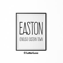 Easton Printable Kids Gift - Name Meaning Wall Decor - Baby Shower Gift Idea