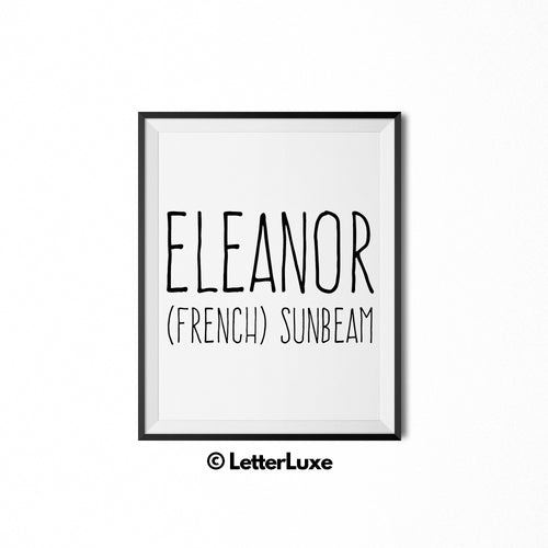 Eleanor Printable Baby Shower Gift - Nursery Wall Art - LetterLuxe
