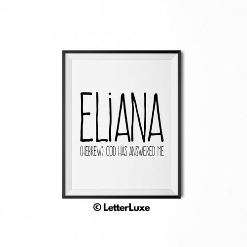 Eliana Printable Bedroom Decor - Birthday Gift Idea for Women - LetterLuxe