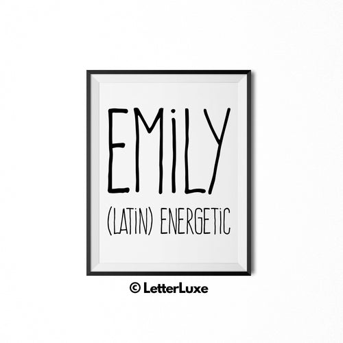 Emily Personalized Nursery Decor - Baby Shower Decorations for Girls