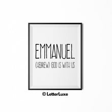 Emmanuel Name Meaning Art - Printable New Baby Gift
