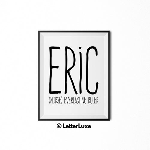 Eric Printable Bedroom Decor - Birthday Party Decoration Idea - LetterLuxe