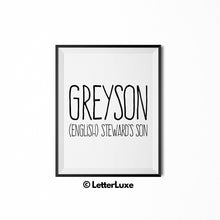 Greyson Printable Kids Gift - Name Meaning Wall Decor
