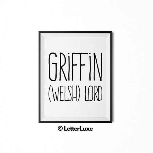 Griffin Printable Kids Decor - Birthday Party Decoration Idea - Baby Shower Gift