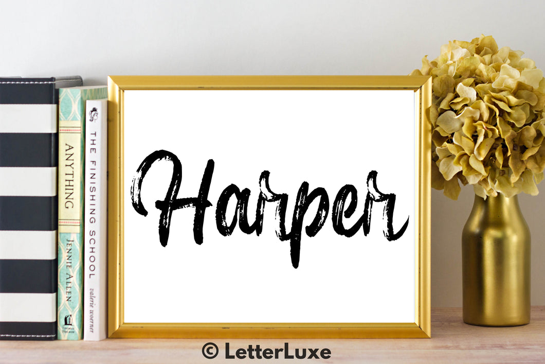 Harper Name Art - Printable Gallery Wall - Romantic Bedroom Decor - Living Room Printable - Last Minute Gift for Mom or Girlfriend