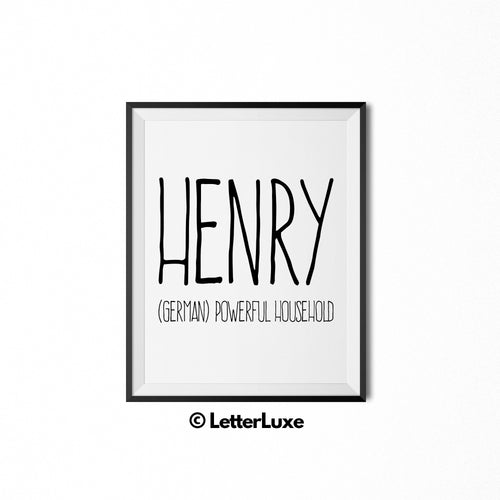 Henry Printable Kids Gift - Nursery Decor for Boys - LetterLuxe