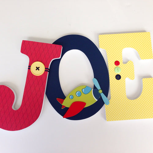 Airplane Letter Set - Baby Shower Decorations - LetterLuxe