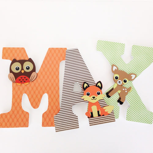 Woodland Letter Set - Fox, Owl, Squirrel, & Deer Nursery Decor - LetterLuxe