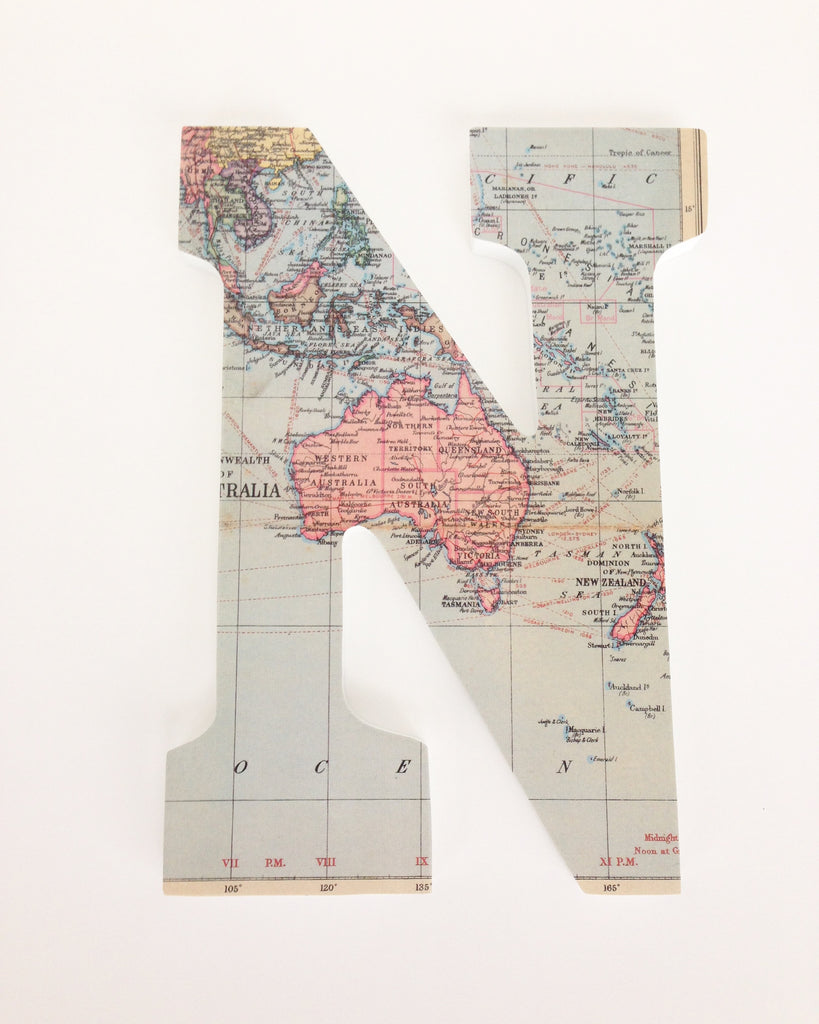 World Map Letter Set - Travel Nursery Décor for Boys & Girls- LetterLuxe