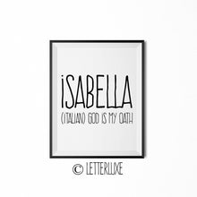 Isabella Name Meaning Art - Birthday Gift