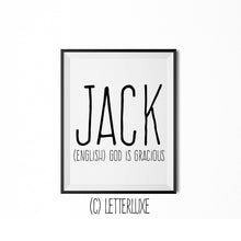 Jack Printable Kids Gift - Name Meaning Art